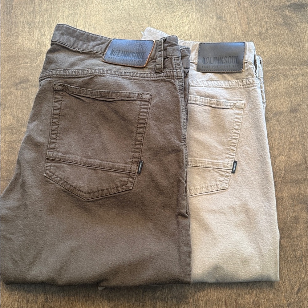 Bundle of 2 Linksoul 5-Pocket Bamboo Stretch Mens Pants 36 x 30